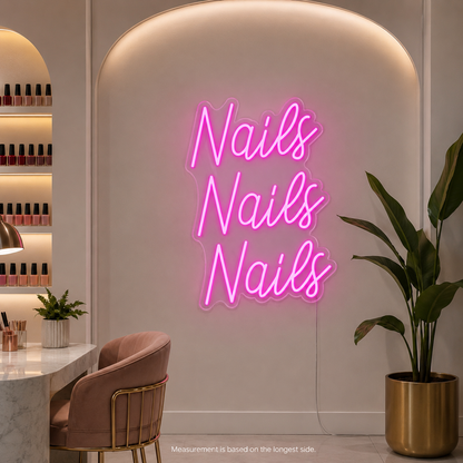Nails Nails Nails LED Neon Sign - 04 Size Image