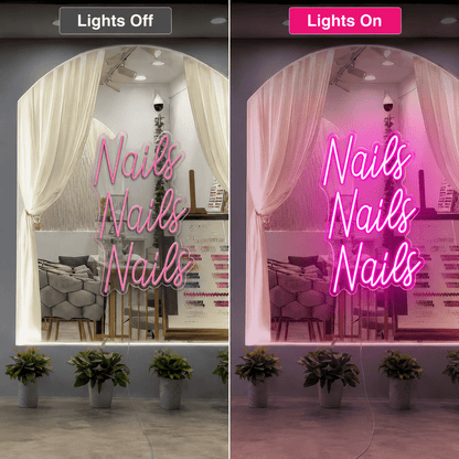 Nails Nails Nails LED Neon Sign - Shineneon