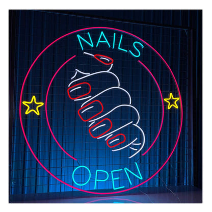 Nails Open Led Neon Sign Nails Open Welcome Decor Led Sign | Shineneon