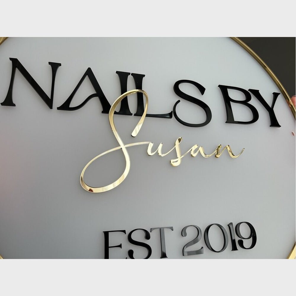 Nails Sby Susan Acrylic Business Logo Sign - Shineneon