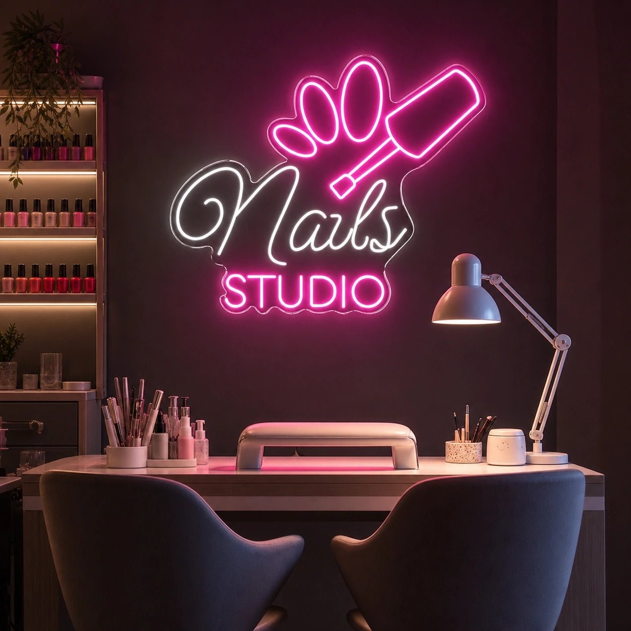 Nails Studio Wall Decor LED Neon Sign Garage Man Cave Neon Sign - Shineneon