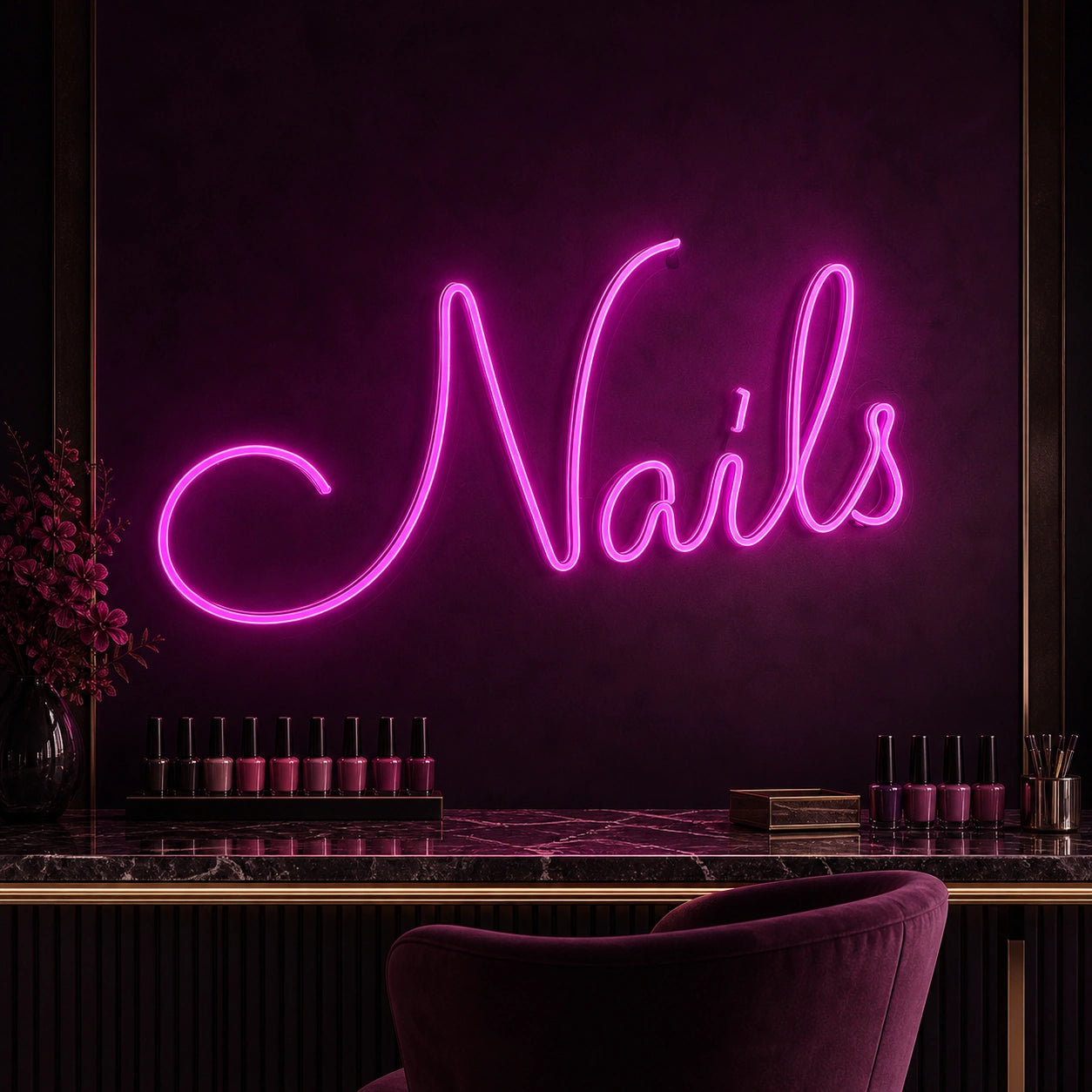 Nails Wall Art LED Neon Sign Garage Man Cave Neon Sign high-converting product image