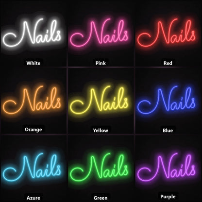 Nails Wall Art LED Neon Sign Garage Man Cave Neon Sign color grid