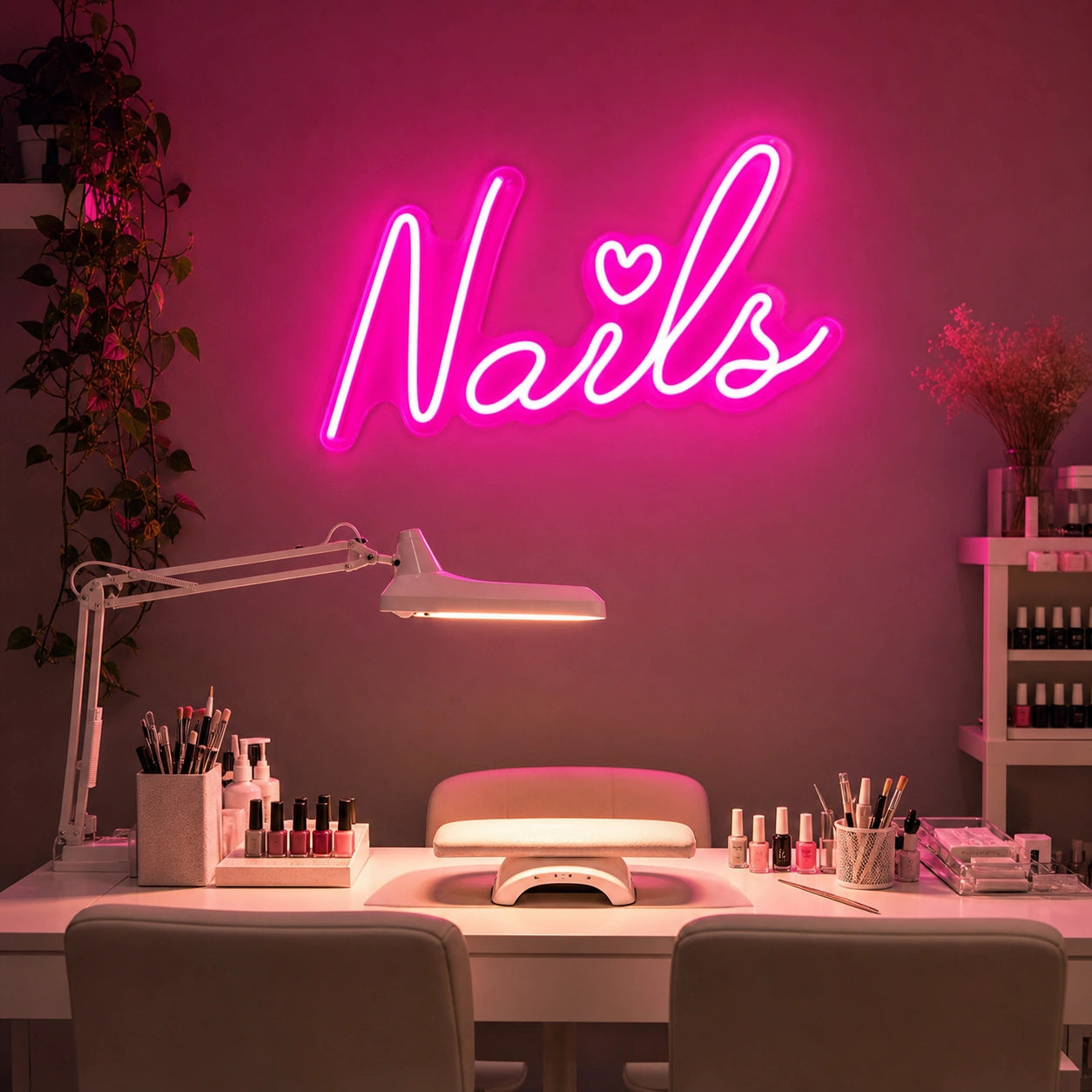 Nails Wall Decor LED Neon Sign Garage Man Cave Neon Sign real lifestyle scene