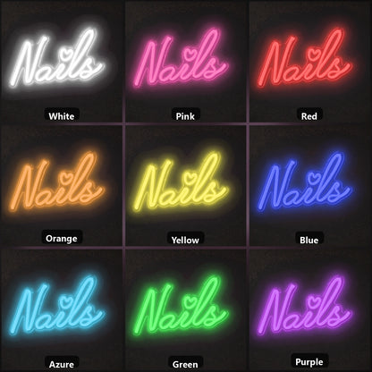 Nails Wall Decor LED Neon Sign Garage Man Cave Neon Sign color grid