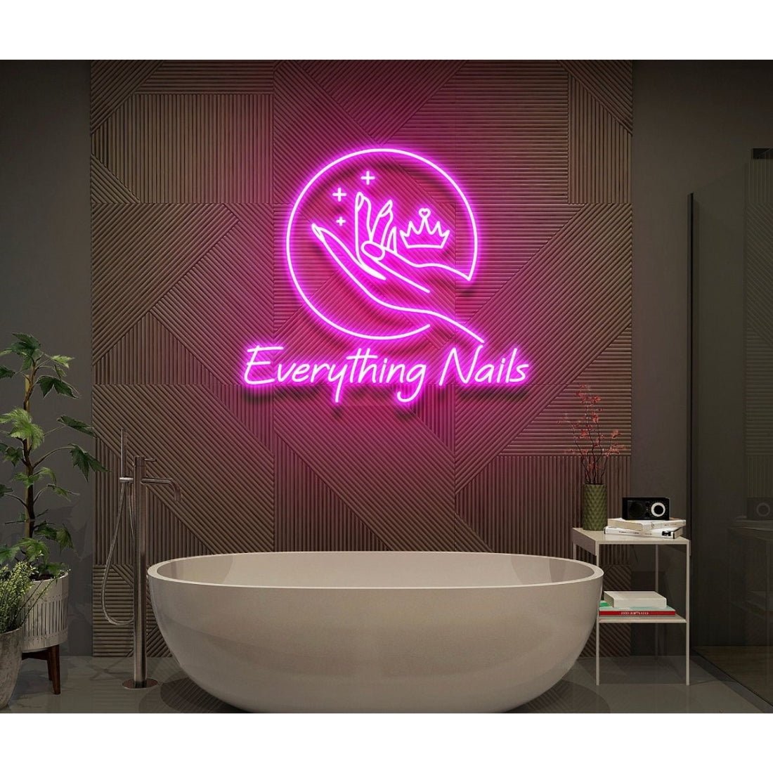 Nails With Crown Led Sign Business Neon Sign - Shineneon
