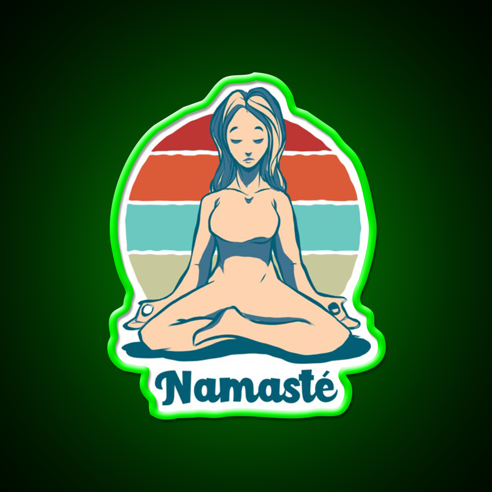 Namaste Best Yoga Girl Yoga Led Neon Sign For Wellness Space Rgb Color