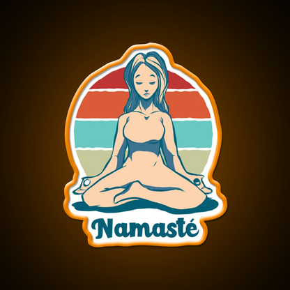 Namaste Best Yoga Girl Yoga Led Neon Sign For Wellness Space Rgb Color