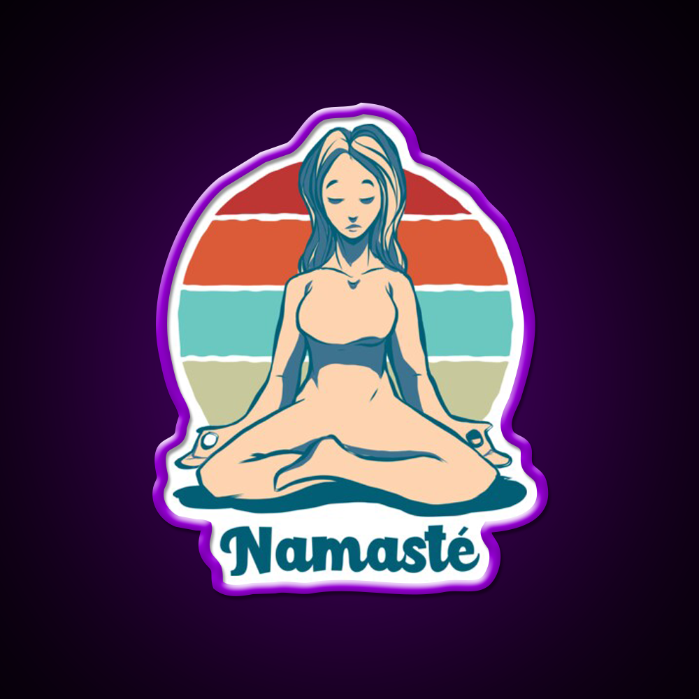 Namaste Best Yoga Girl Yoga Led Neon Sign For Wellness Space Rgb Color