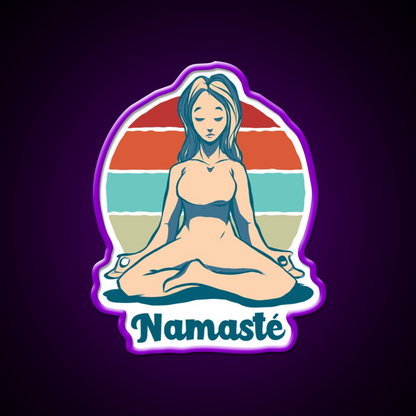 Namaste Best Yoga Girl Yoga Led Neon Sign For Wellness Space Rgb Color