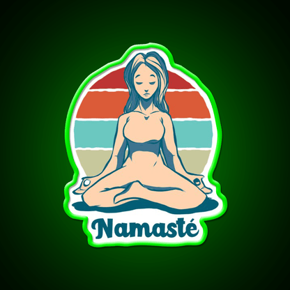 Namaste Best Yoga Girl Yoga Led Neon Sign For Wellness Space Rgb Color - Shineneon