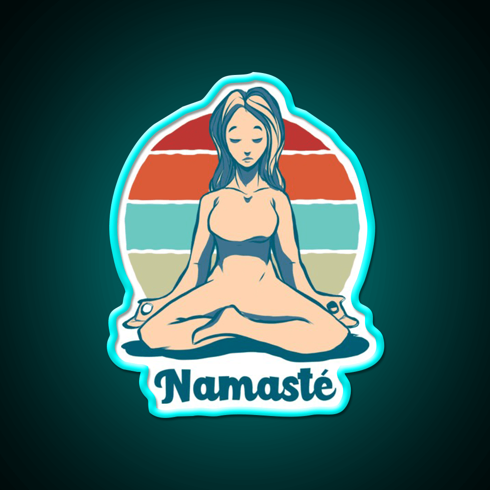 Namaste Best Yoga Girl Yoga Led Neon Sign For Wellness Space Rgb Color - Shineneon