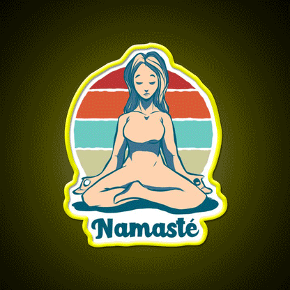 Namaste Best Yoga Girl Yoga Led Neon Sign For Wellness Space Rgb Color