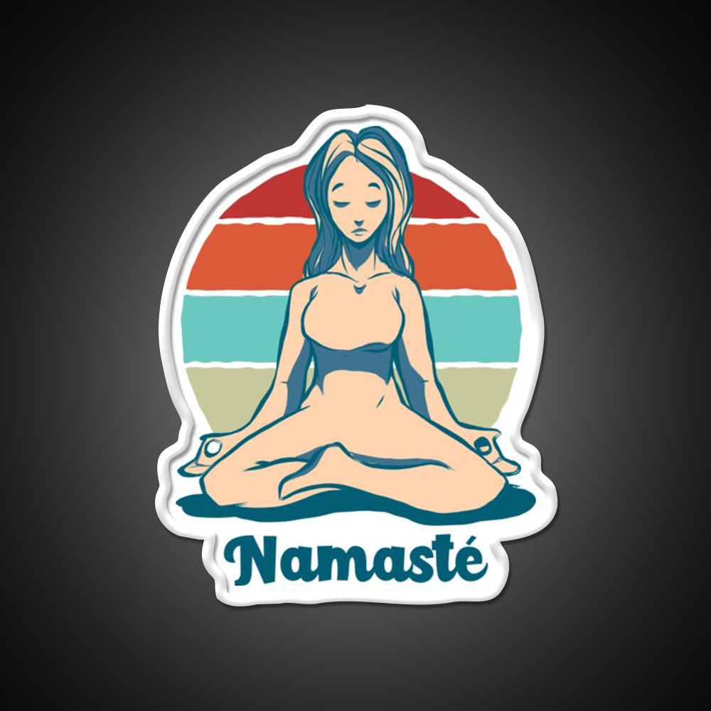 Namaste Best Yoga Girl Yoga Led Neon Sign For Wellness Space Rgb Color