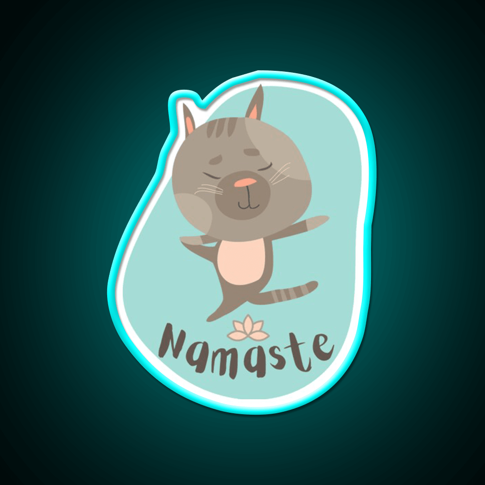 Namaste Cat Yoga Pose Yoga Led Neon Sign For Wellness Space Rgb Color - Shineneon
