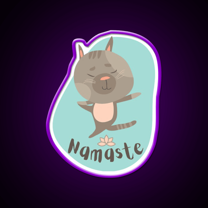 Namaste Cat Yoga Pose Yoga Led Neon Sign For Wellness Space Rgb Color - Shineneon