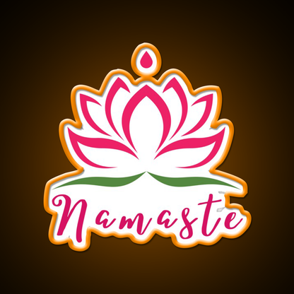 Namaste For Your Inner Peace With Yoga Led Neon Sign Rgb Color