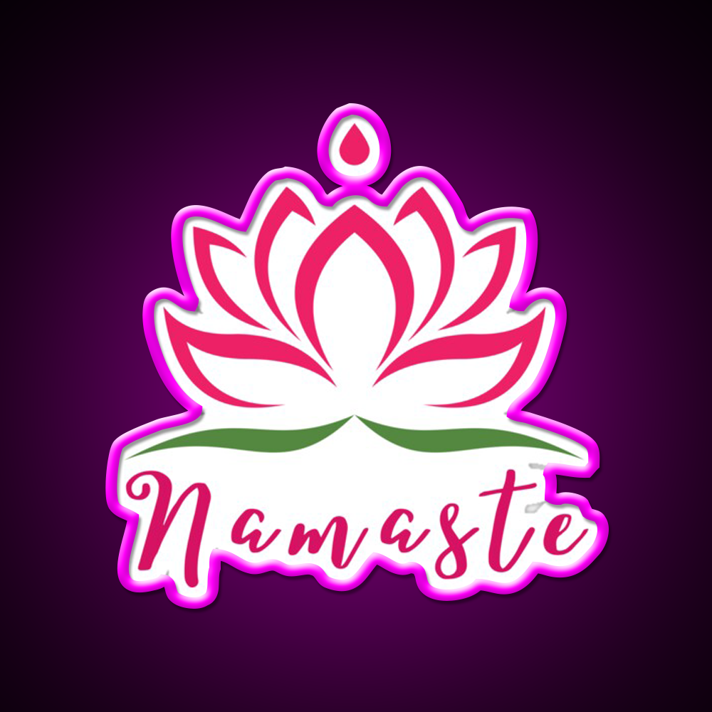 Namaste For Your Inner Peace With Yoga Led Neon Sign Rgb Color