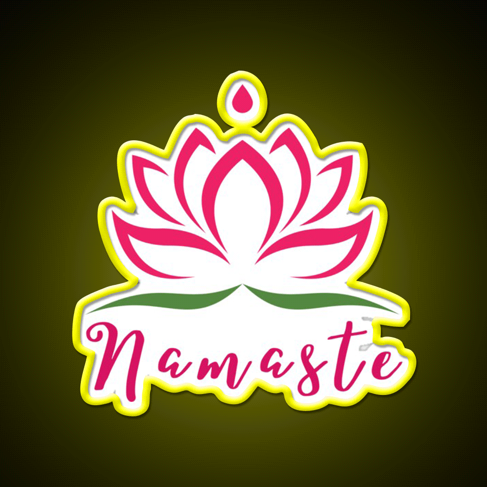 Namaste For Your Inner Peace With Yoga Led Neon Sign Rgb Color