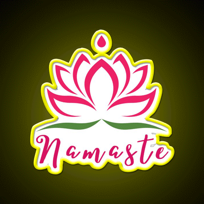 Namaste For Your Inner Peace With Yoga Led Neon Sign Rgb Color
