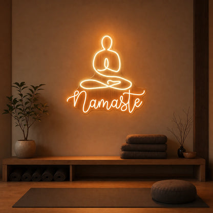 Namaste LED Neon Sign Garage Man Cave Neon Sign real lifestyle scene