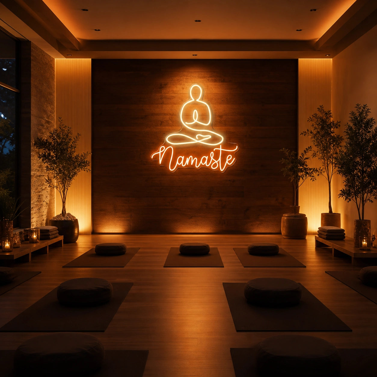 Namaste LED Neon Sign Garage Man Cave Neon Sign size image