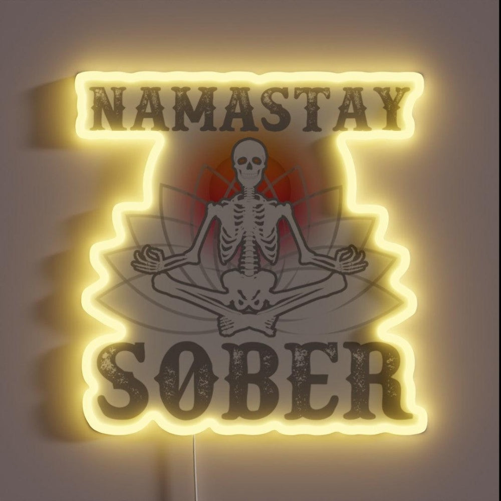 Namaste Sober Funny Yoga Aa Na Recovery Sobriety Rgb Led Neon Sign