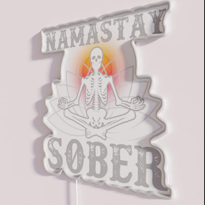Namaste Sober Funny Yoga Aa Na Recovery Sobriety Rgb Led Neon Sign