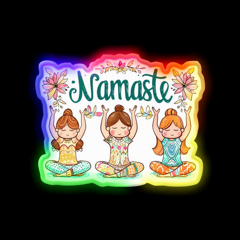 Namaste Yoga Led Neon Sign For Wellness Space Rgb Color