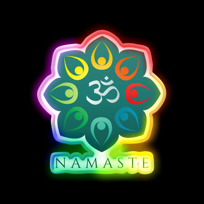 Namaste Yoga Led Neon Sign For Wellness Space Wall Art Light Rgb Color