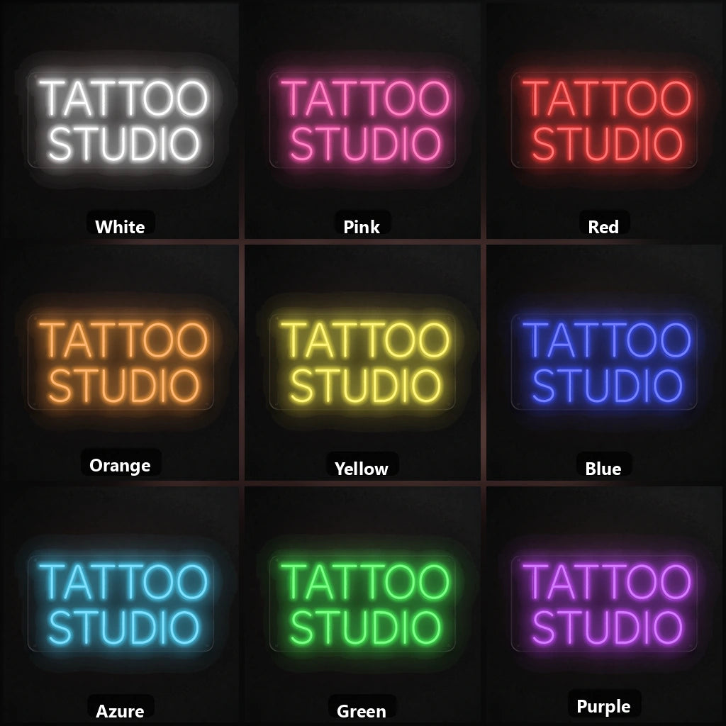 Name Studio LED Neon Sign Garage Man Cave Neon Sign color grid