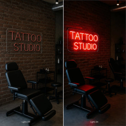 Name Studio LED Neon Sign Garage Man Cave Neon Sign day and night comparison