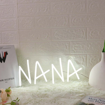 Nana White Name Led Neon Sign - Shineneon