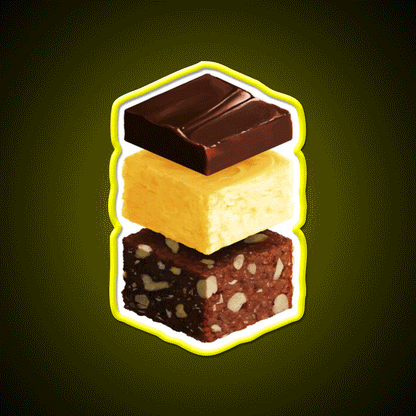 Nanaimo Bar Snack Food Led Neon Sign Rgb Color - Custom LED neon sign front view