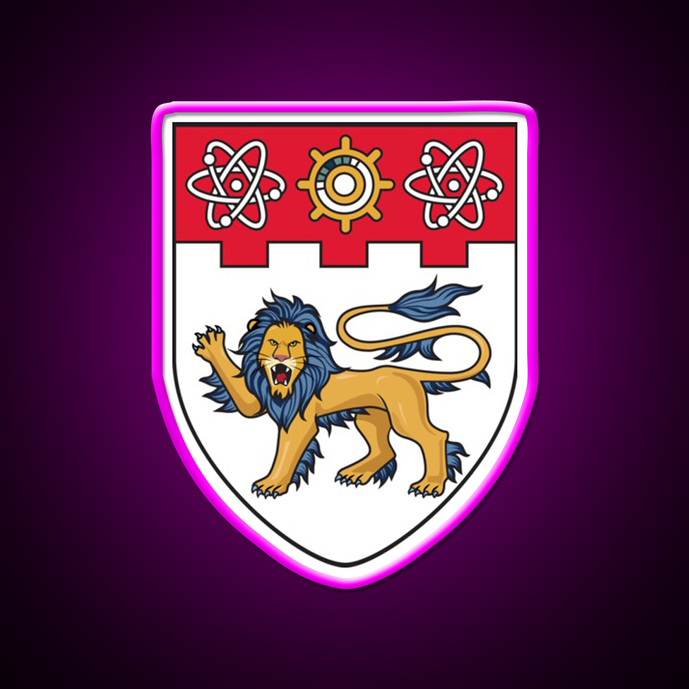 Nanyang Technological University Shield Asian Cultural Led Neon Sign Rgb Color - Neon sign mounted on wall in room