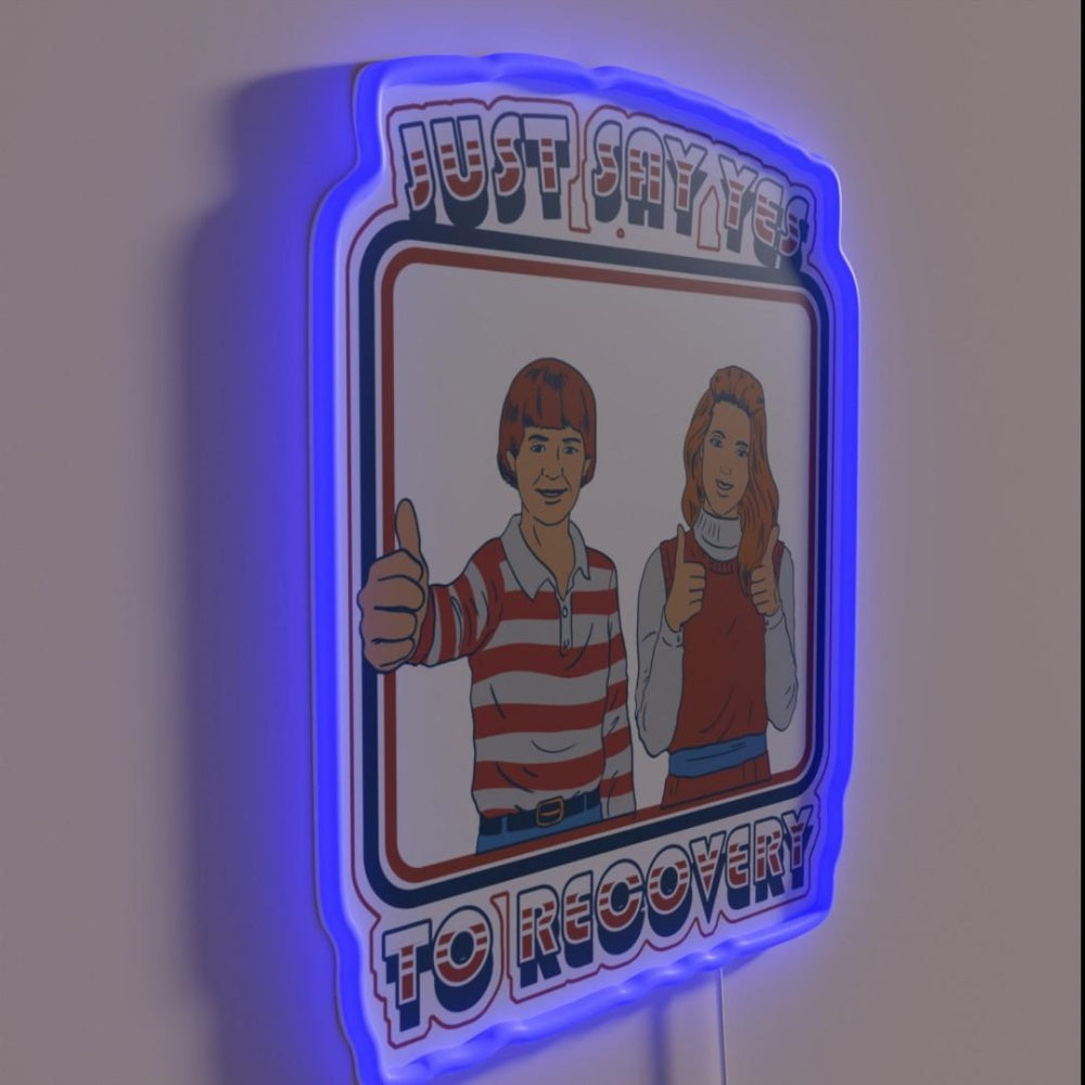 Narcotics Gifts 12 Steps Alcoholics Sober Rgb Led Neon Sign Bar Wall Art