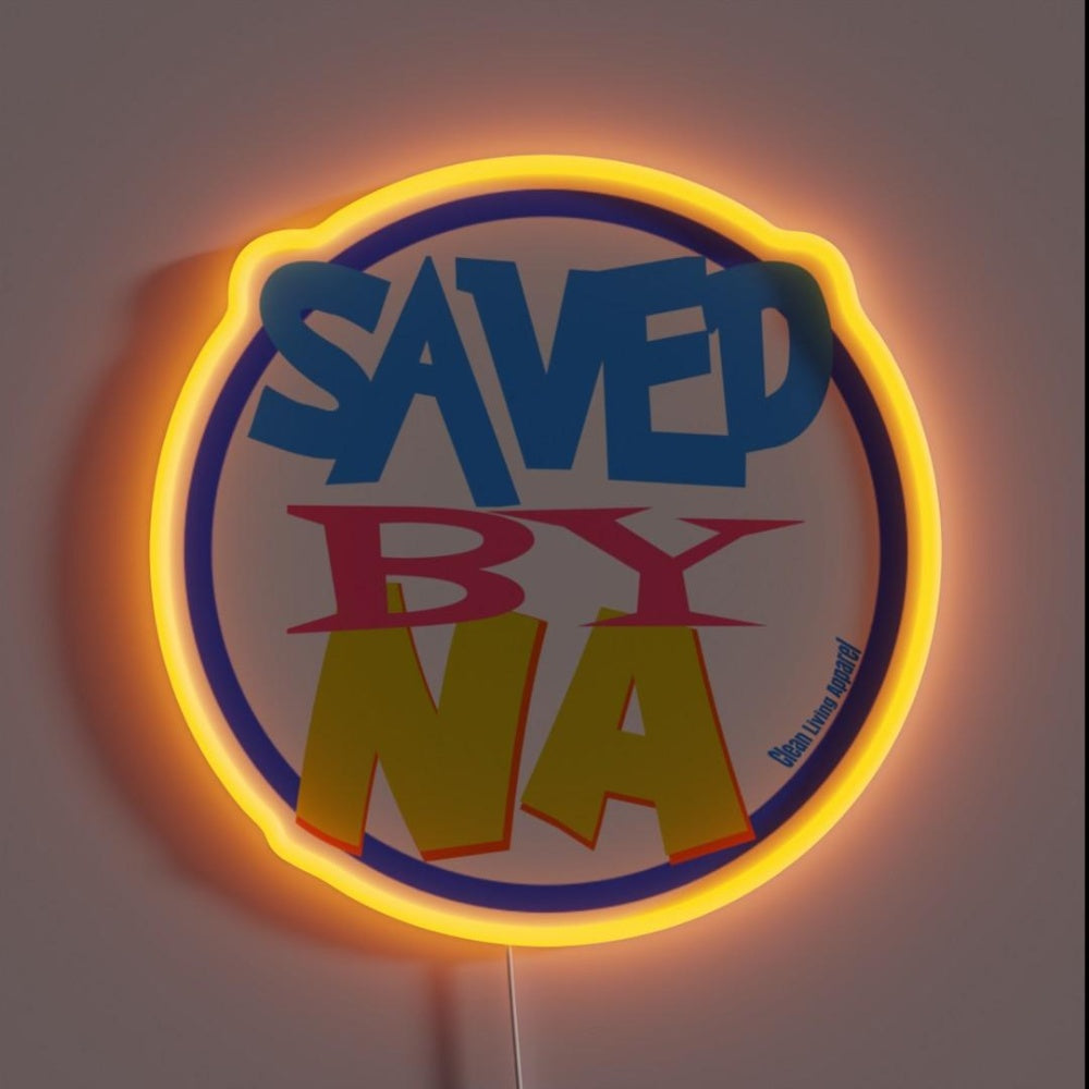 Narcotics Saved By Na 80s 90s Logo Gifts Rgb Led Neon Sign - Custom LED neon sign front view