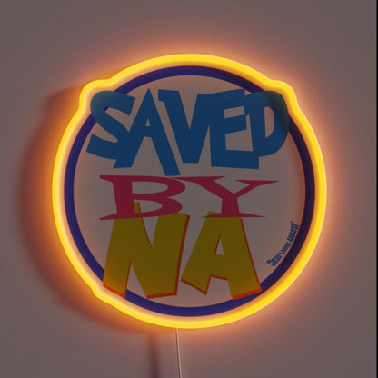 Narcotics Saved By Na 80s 90s Logo Gifts Rgb Led Neon Sign - Custom LED neon sign front view