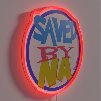 Narcotics Saved By Na 80s 90s Logo Gifts Rgb Led Neon Sign - LED neon sign close-up detail