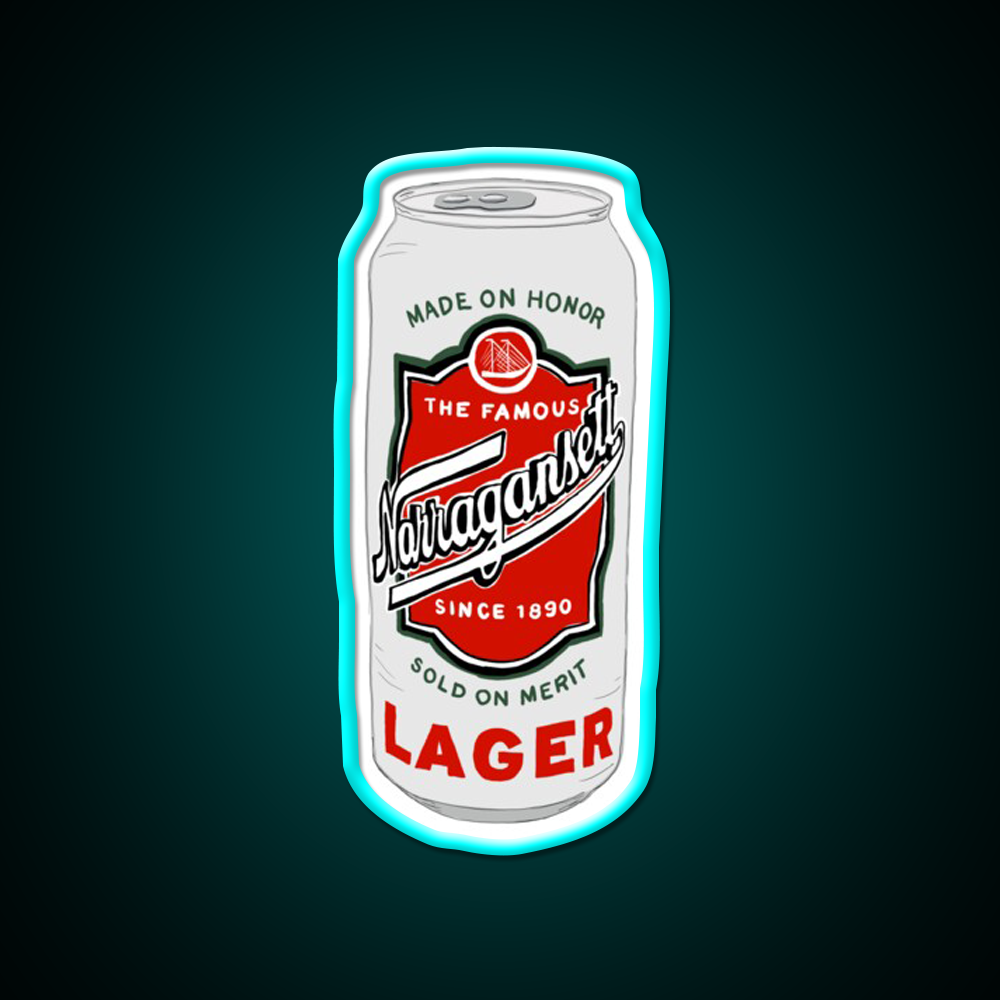 Narragansett Beer Logo Beer Bar Decor Led Neon Sign Rgb Color - Size and dimension reference
