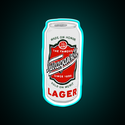 Narragansett Beer Logo Beer Bar Decor Led Neon Sign Rgb Color - Size and dimension reference