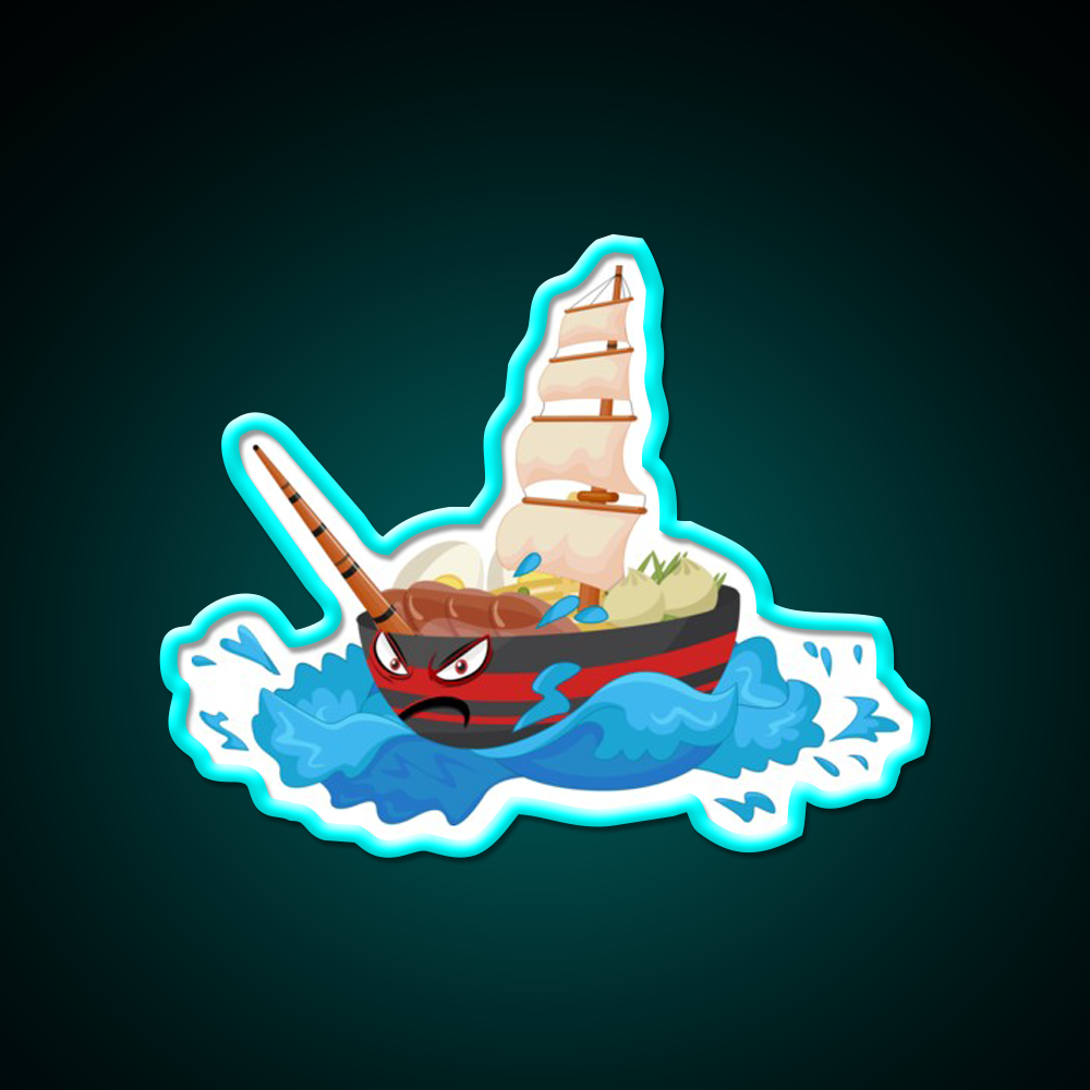 Narwhal Whale Ramen Bowl Japanese Gift Led Neon Sign Chinese Food Rgb Color