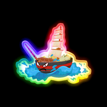 Narwhal Whale Ramen Bowl Japanese Gift Led Neon Sign Chinese Food Rgb Color