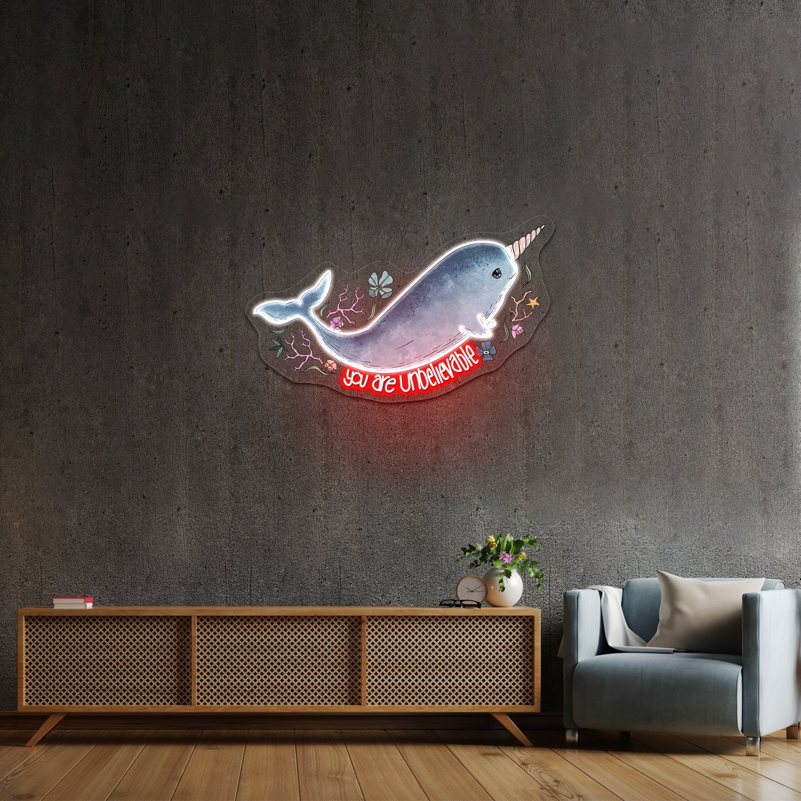 Narwhal You Are Unbelievable Artwork Personalized Neon Signs - Shineneon