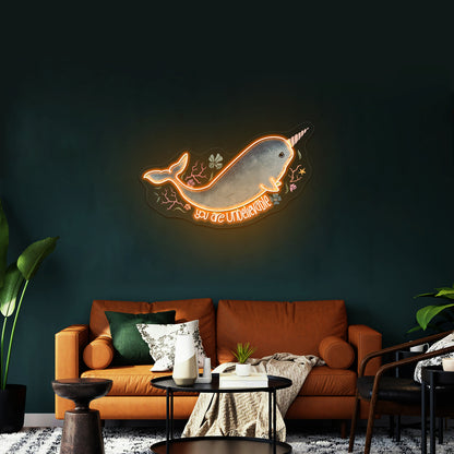 Narwhal You Are Unbelievable Artwork Personalized Neon Signs
