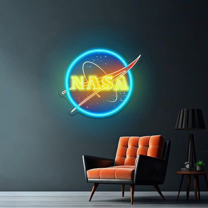 Nasa Logo Artwork Neon Garage Signs - Size and dimension reference