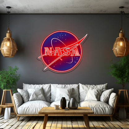 Nasa Logo Retro Artwork Wall Art - Shineneon