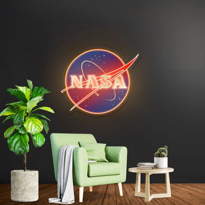 Nasa Logo Retro Artwork Wall Art - Shineneon