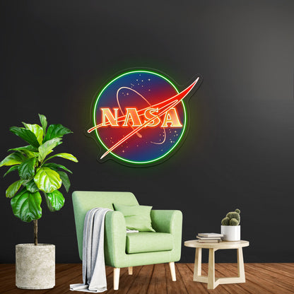 Nasa Logo Retro Artwork Wall Art - Shineneon