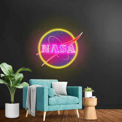 Nasa Logo Retro Artwork Wall Art - Shineneon